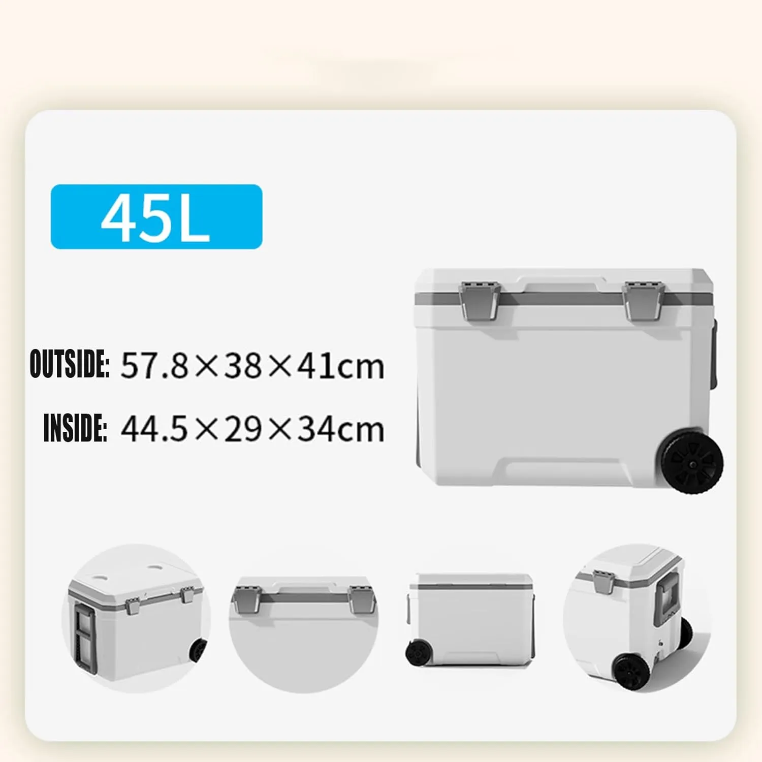 Car Camping Coolers for Lexus NX 250/NX350/NX350H/NX450H, Waterproof Portable Cooler, Leak Proof Picnic Insulated Bag, Ultra-Light Premium Ice Chest Box,B-White-45L