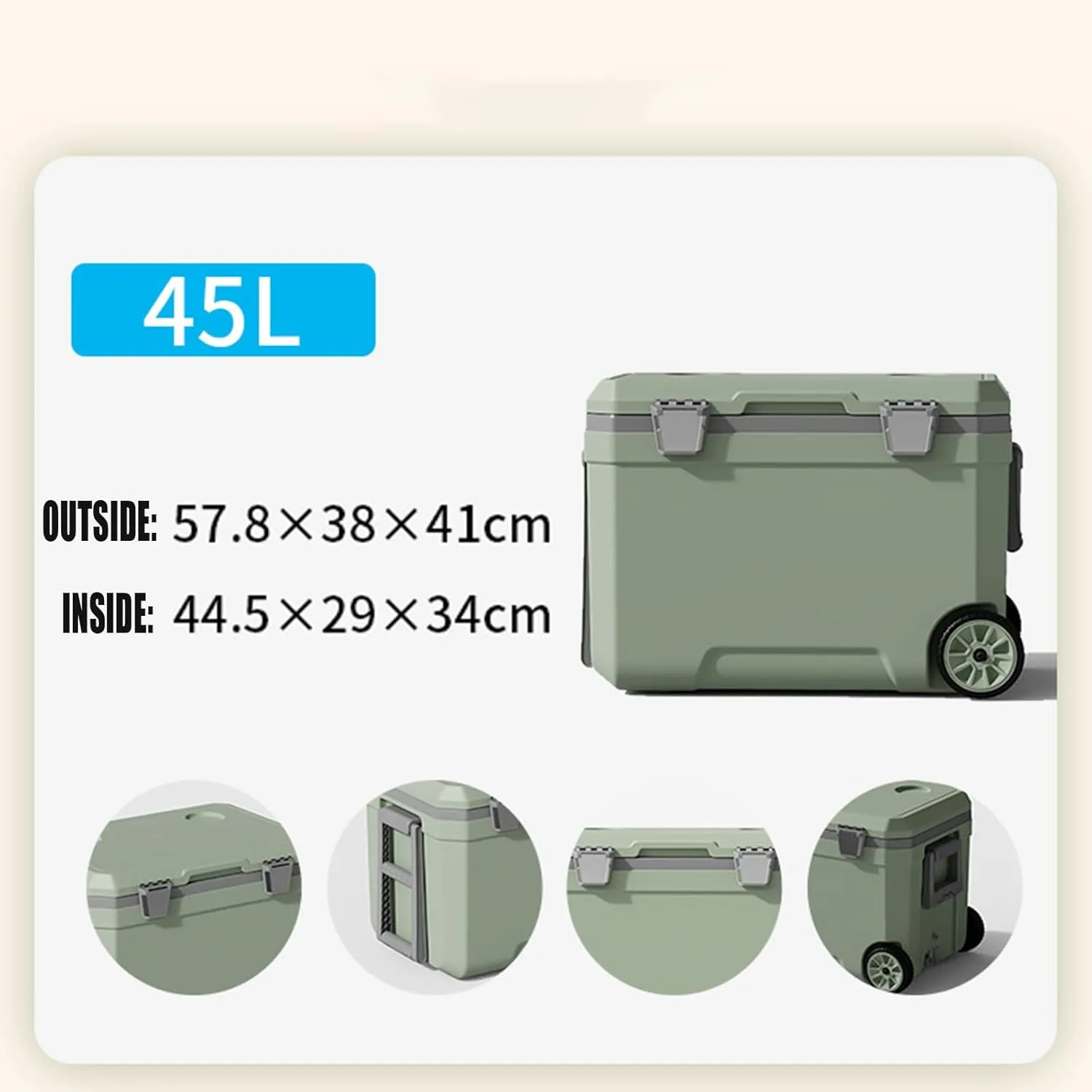 Car Camping Coolers for MINI Aceman/Clubman/Cooper/Countryman/Concept, Waterproof Portable Cooler, Leak Proof Picnic Insulated Bag, Ultra-Light Premium Ice Chest Box,A-Green-45L