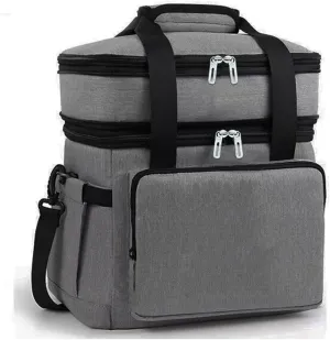 Car Camping Coolers for Peugeot 2008/3008/4008/5008/Partner/Rifter/Bipper, Leak Proof Cooler, Portable Lightweight Ice Chest Box, Compartments Waterproof Insulated Bag,B-Grey
