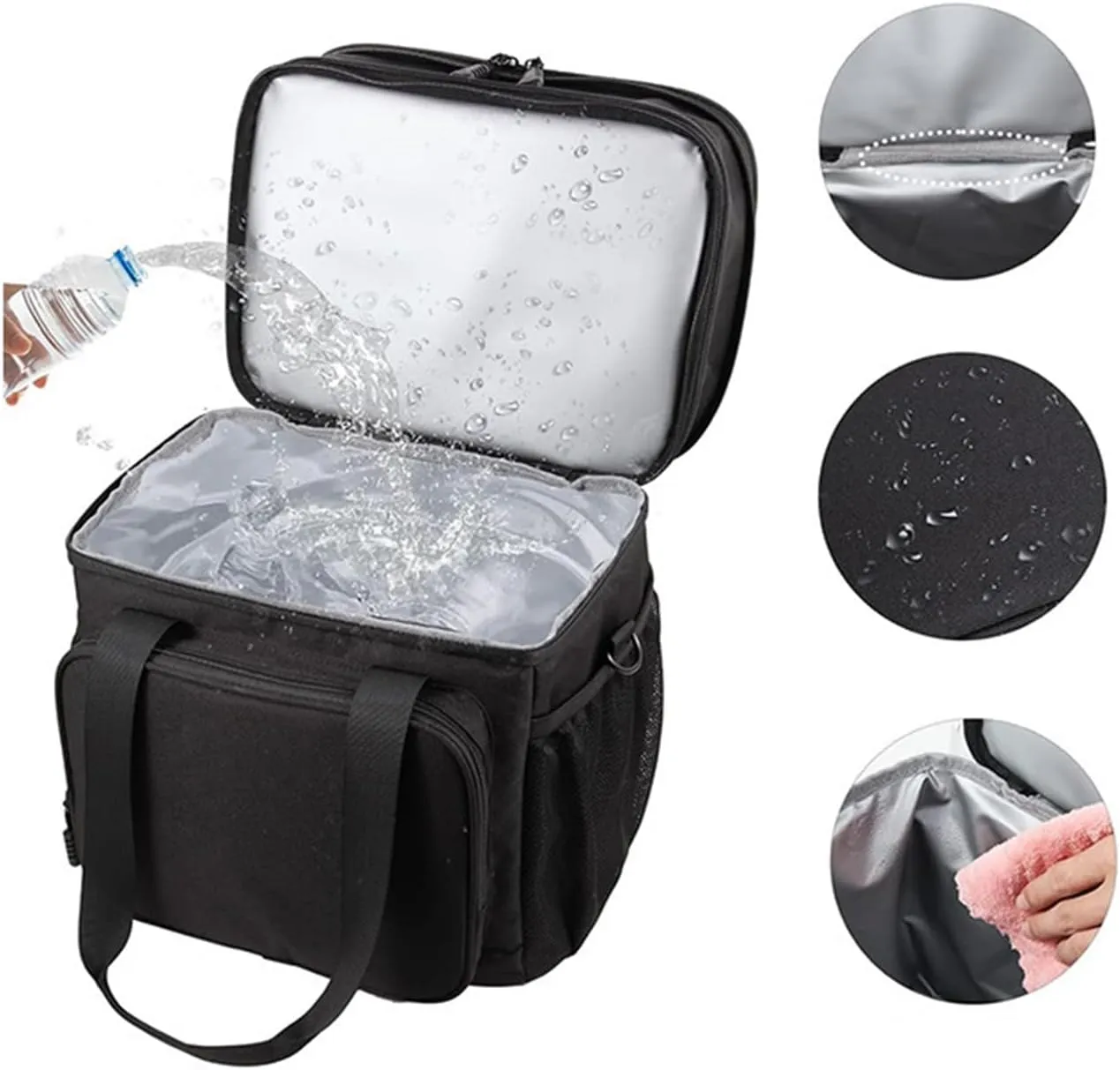 Car Camping Coolers for Peugeot 2008/3008/4008/5008/Partner/Rifter/Bipper, Leak Proof Cooler, Portable Lightweight Ice Chest Box, Compartments Waterproof Insulated Bag,B-Grey