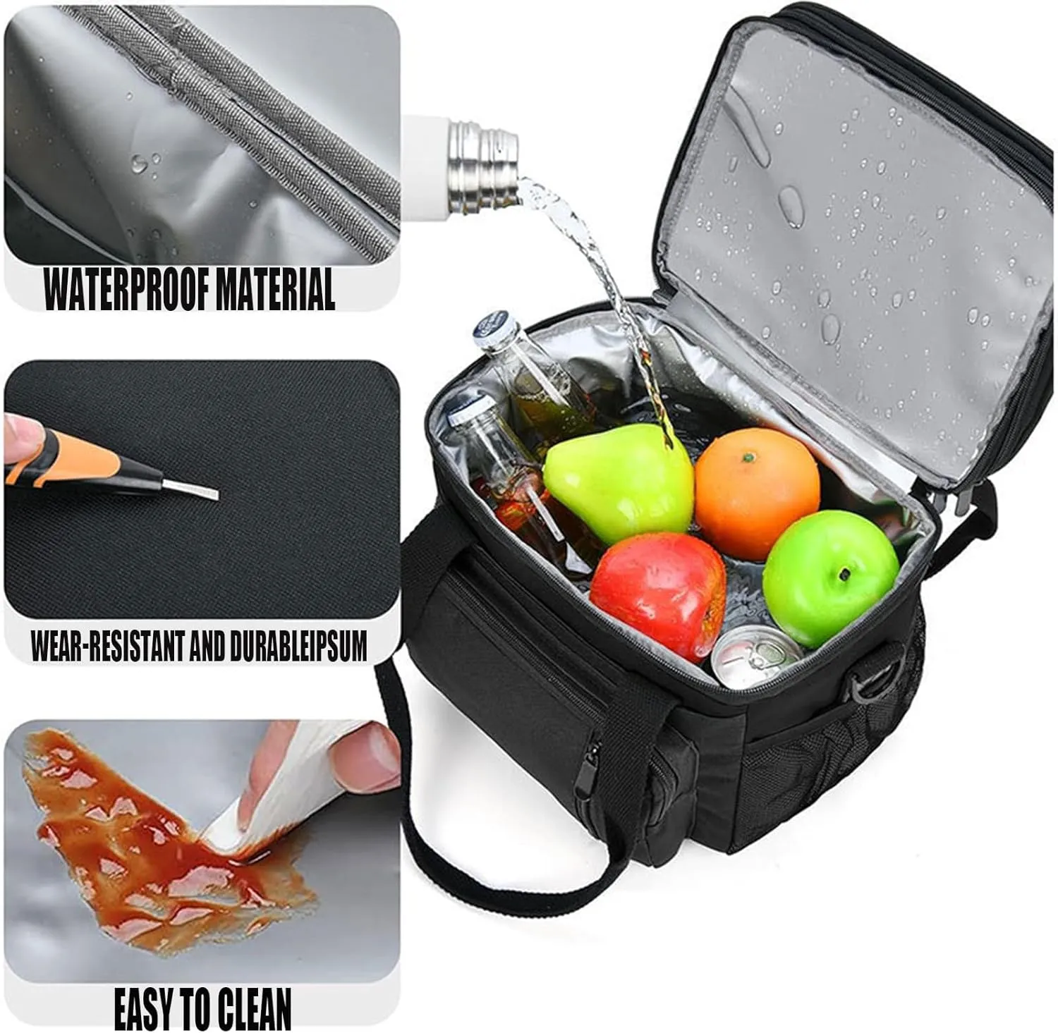 Car Camping Coolers for Peugeot 2008/3008/4008/5008/Partner/Rifter/Bipper, Leak Proof Cooler, Portable Lightweight Ice Chest Box, Compartments Waterproof Insulated Bag,B-Grey