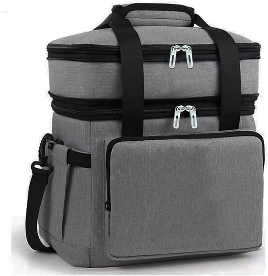 Car Camping Coolers for Peugeot 2008/3008/4008/5008/Partner/Rifter/Bipper, Leak Proof Cooler, Portable Lightweight Ice Chest Box, Compartments Waterproof Insulated Bag,B-Grey