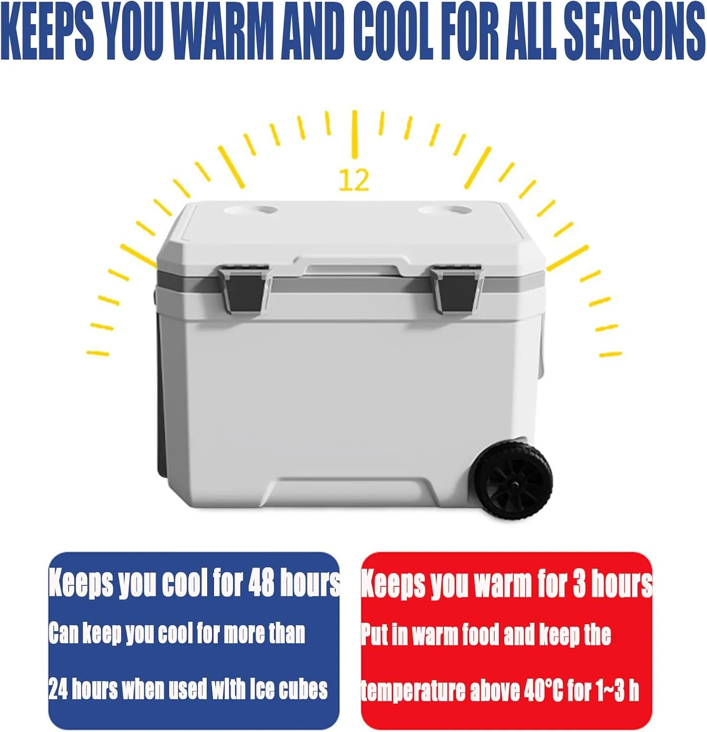 Car Camping Coolers for Smart Concept/fortwo/forfour/Roadster, Waterproof Portable Cooler, Leak Proof Picnic Insulated Bag, Ultra-Light Premium Ice Chest Box,C-Blue-70L