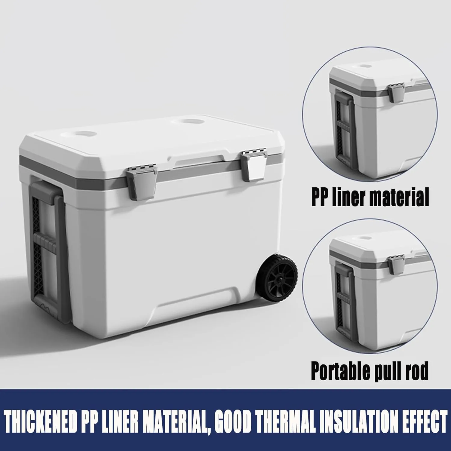 Car Camping Coolers for Smart Concept/fortwo/forfour/Roadster, Waterproof Portable Cooler, Leak Proof Picnic Insulated Bag, Ultra-Light Premium Ice Chest Box,C-Blue-70L