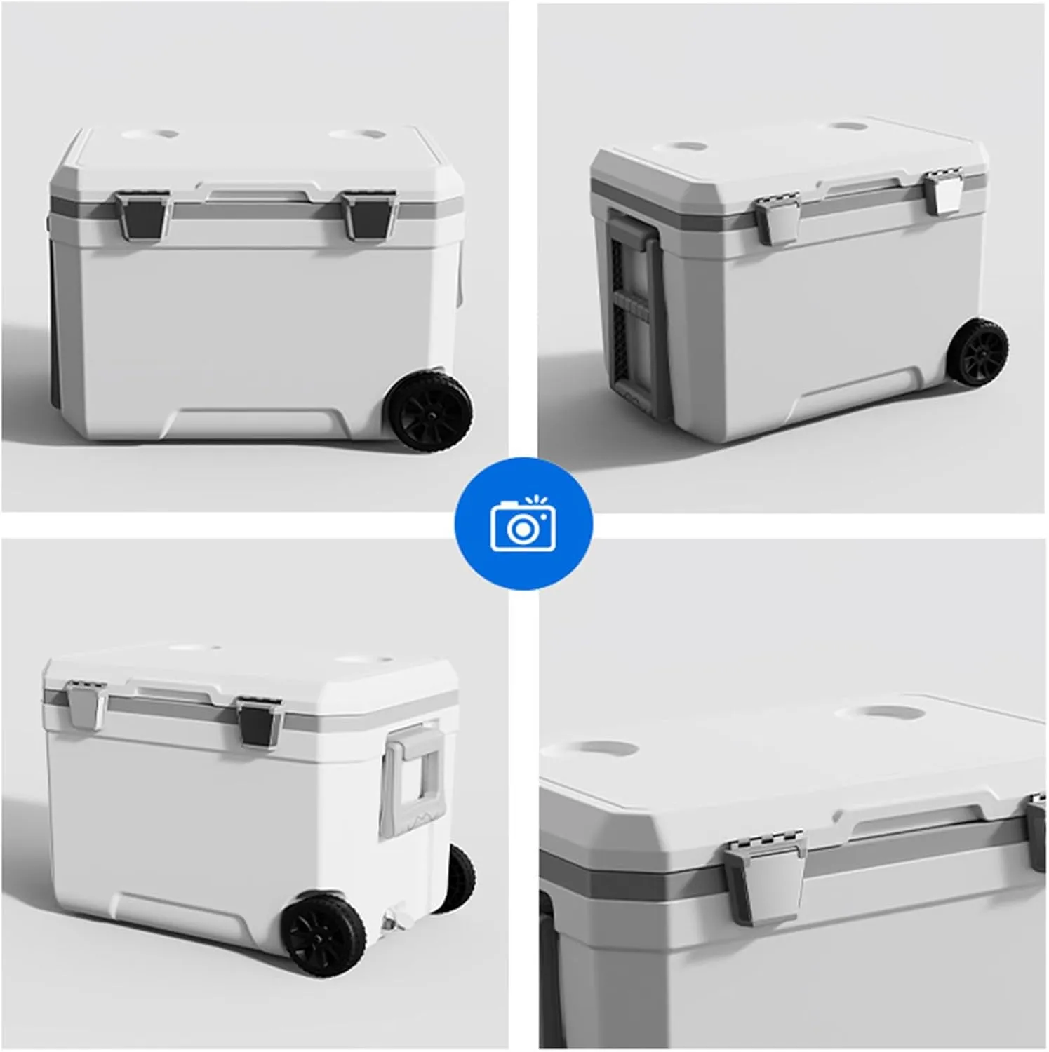 Car Camping Coolers for Smart Concept/fortwo/forfour/Roadster, Waterproof Portable Cooler, Leak Proof Picnic Insulated Bag, Ultra-Light Premium Ice Chest Box,C-Blue-70L