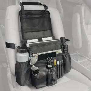 Car Organizer Front Seat: Portable Large Capacity Car Organizers and Storage With Laptop Storage Adjustable Strap Seat Organizer Universal For Police | Driver | Office | Travel | Truck