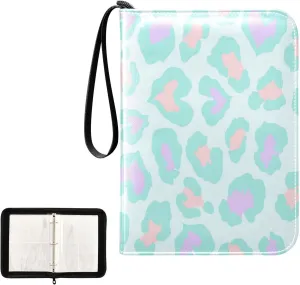 Card Binder 400 Pockets Trading Card Binder Holder with 50 Removable Sleeves,Card Binder Album with Zipper Portable Card Folder for Baseball Football Games Sports Cards,Heart Shape Colorful