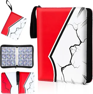 Card Binder for Trading Card 9 Pocket, 900 Pockets Card Holder with 50 Removable Sleeves, Waterproof Trading Binders for Standard Size Cards Display Storage Carrying Case