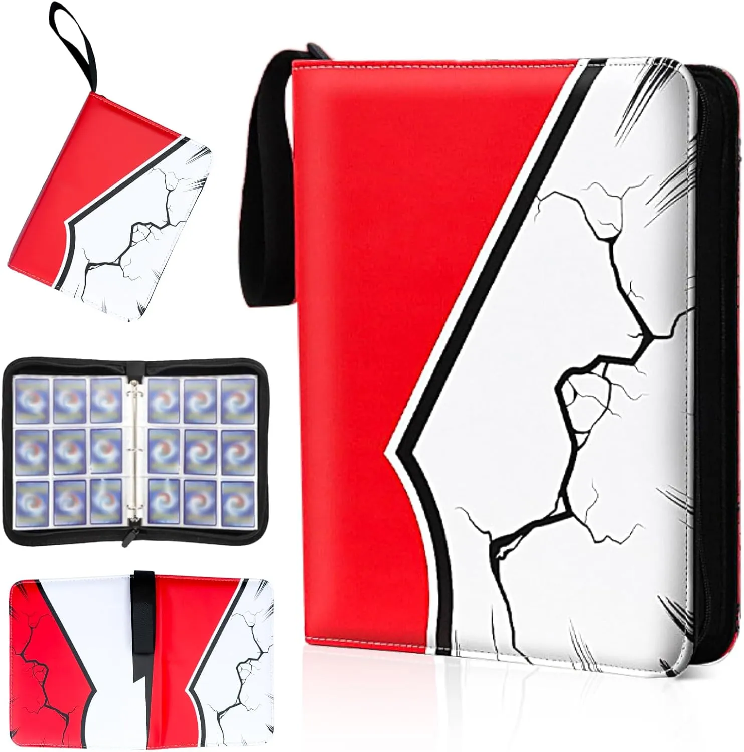 Card Binder for Trading Card 9 Pocket, 900 Pockets Card Holder with 50 Removable Sleeves, Waterproof Trading Binders for Standard Size Cards Display Storage Carrying Case
