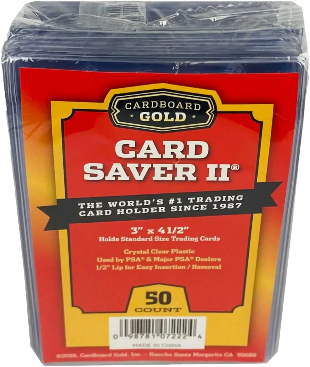 Card Saver 2 - Premium Semi-Rigid Trading Card Holder for Sports, Baseball, and PSA Dealers - 3x4 Inch Clear Card Sleeves with 1/2 Inch Lip - Trusted Protection for 31 Years