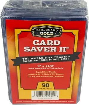 Card Saver 2 - Premium Semi-Rigid Trading Card Holder for Sports, Baseball, and PSA Dealers - 3x4 Inch Clear Card Sleeves with 1/2 Inch Lip - Trusted Protection for 31 Years