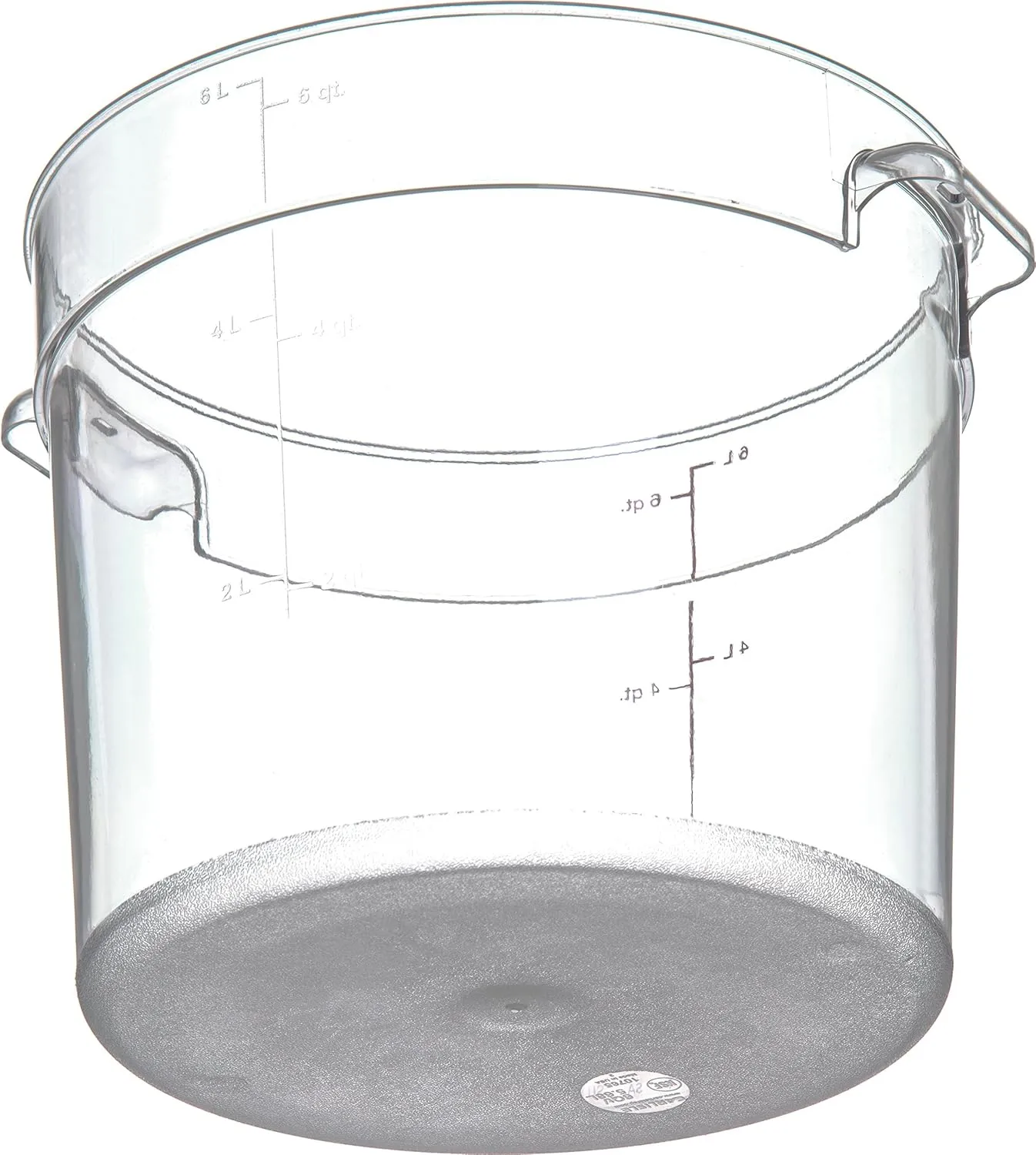 Carlisle FoodService Products Storplus Round Food Storage Container with Stackable Design for Catering, Buffets, Restaurants, Polycarbonate (Pc), 6 Quart, Clear (Pack of 2)