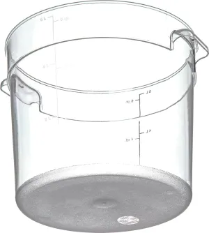 Carlisle FoodService Products Storplus Round Food Storage Container with Stackable Design for Catering, Buffets, Restaurants, Polycarbonate (Pc), 6 Quart, Clear (Pack of 2)