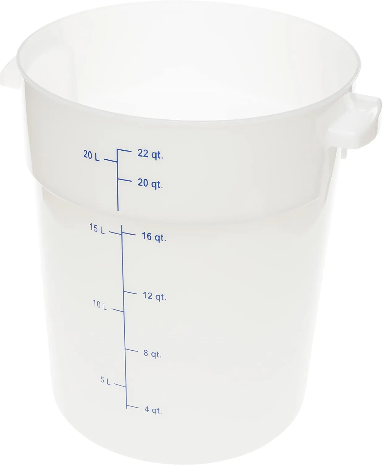 Carlisle FoodService Products Storplus Round Food Storage Container with Stackable Design for Catering, Buffets, Restaurants, Polyethylene (Pe), 22 Quart, White