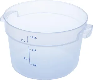 Carlisle FoodService Products Storplus Round Food Storage Container with Stackable Design for Catering, Buffets, Restaurants, Polypropylene (Pp), 12 Quart, Clear, (Pack of 6)