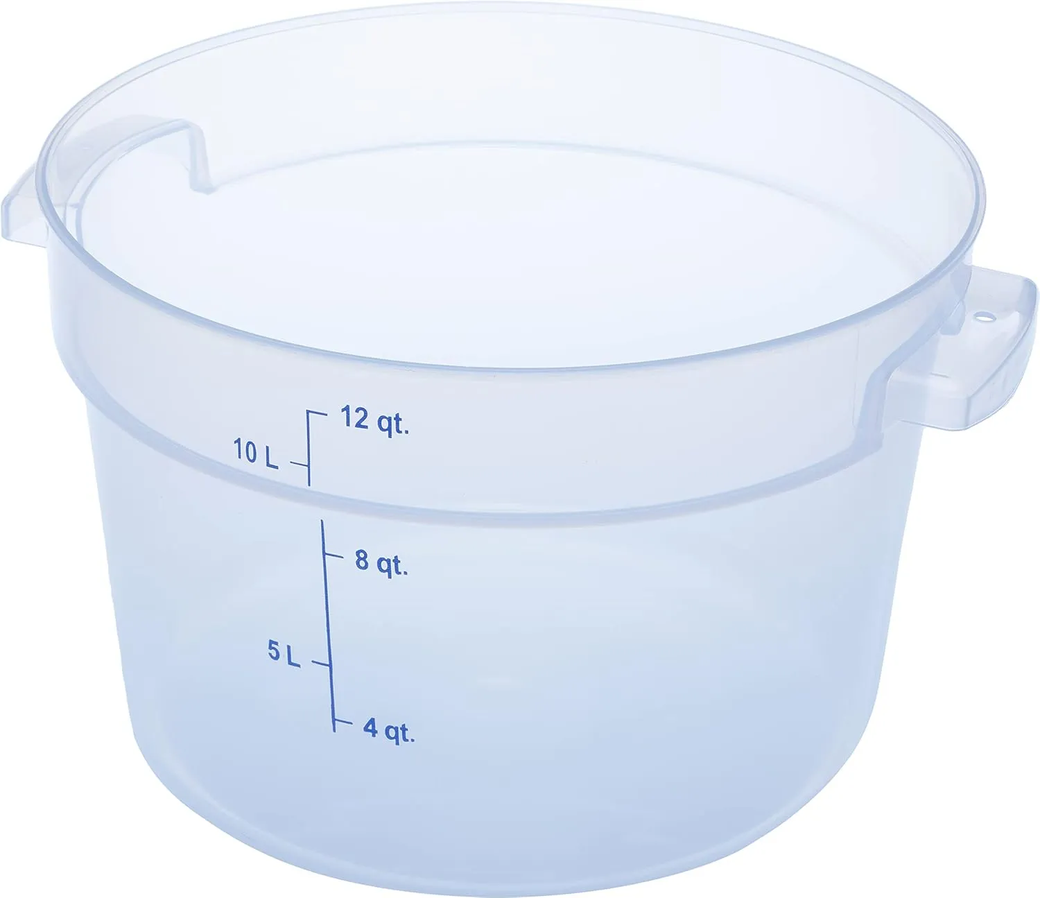 Carlisle FoodService Products Storplus Round Food Storage Container with Stackable Design for Catering, Buffets, Restaurants, Polypropylene (Pp), 12 Quart, Clear, (Pack of 6)