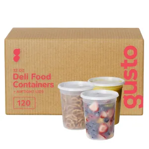 [Case of 288] 8 oz. Deli Food Storage Containers With Airtight Lids - Slime Containers