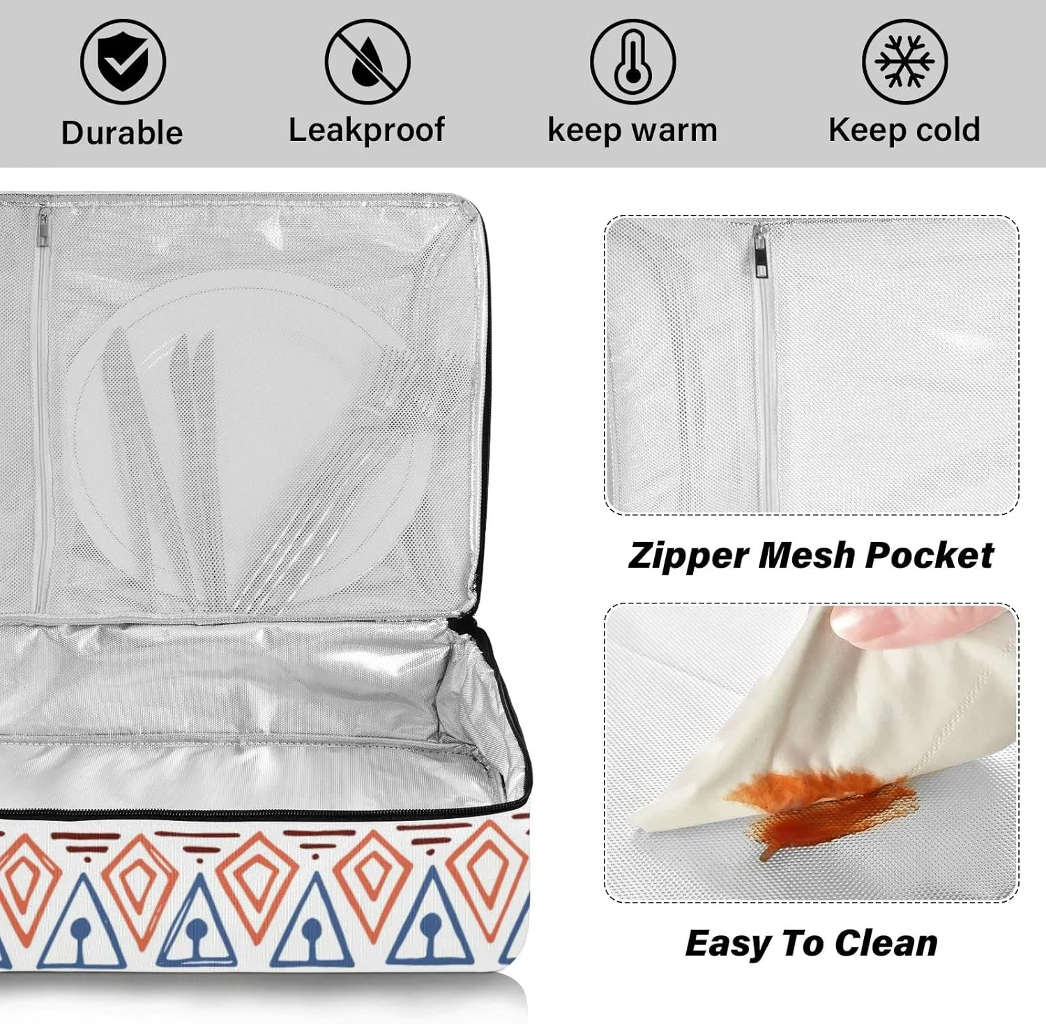 Casserole Carriers for Hot or Cold Food Reusable Casserole Dish Carrier Insulated Thermal Large Capacity Durable Perfect for Party Camping Family Gatherings Yellow Fish