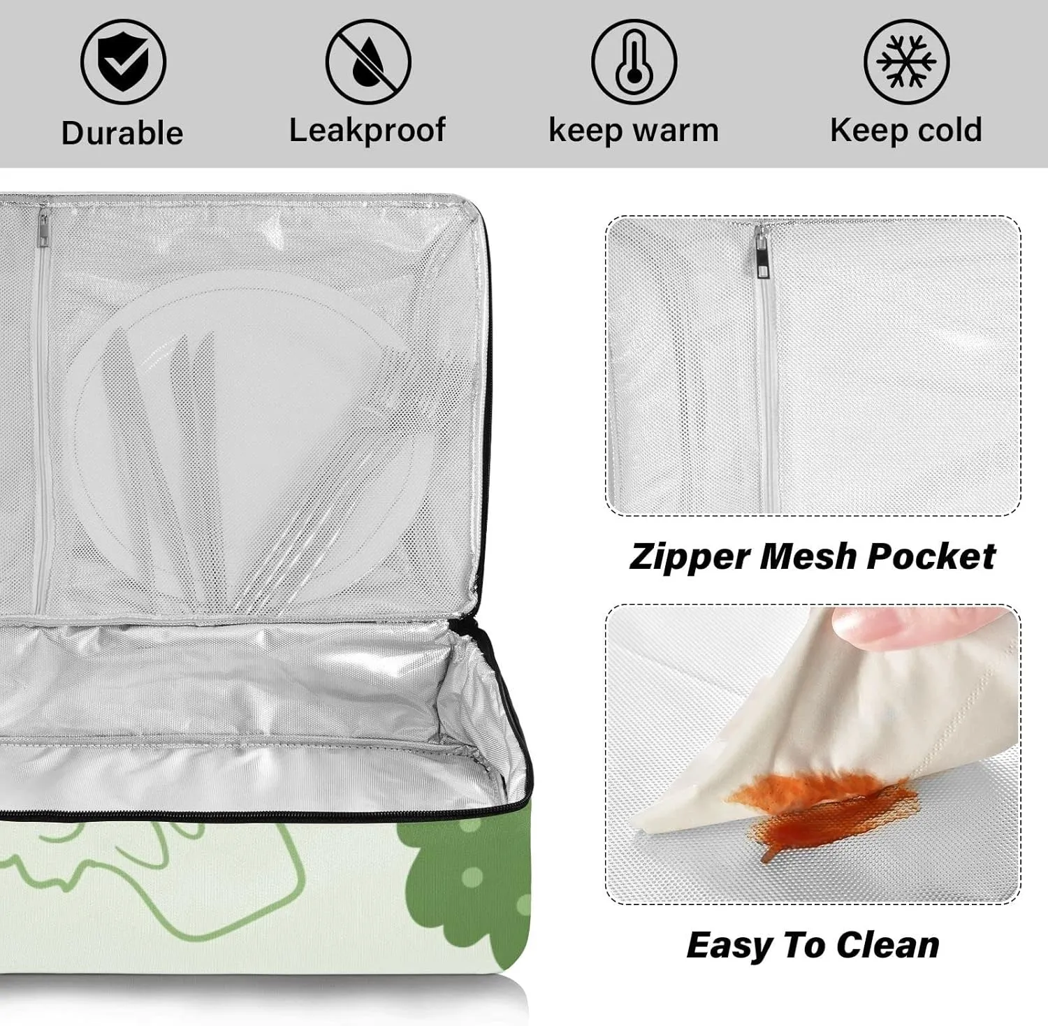 Casserole Carriers for Hot or Cold Food Reusable Casserole Dish Carrier Insulated Thermal Large Capacity Durable Perfect for Party Camping Family Gatherings Yellow Fish