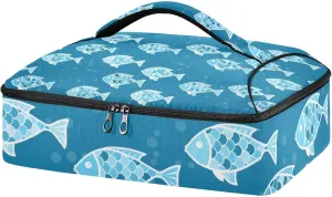 Casserole Carriers for Hot or Cold Food Reusable Casserole Dish Carrier Insulated Thermal Large Capacity Durable Perfect for Party Camping Family Gatherings Yellow Fish