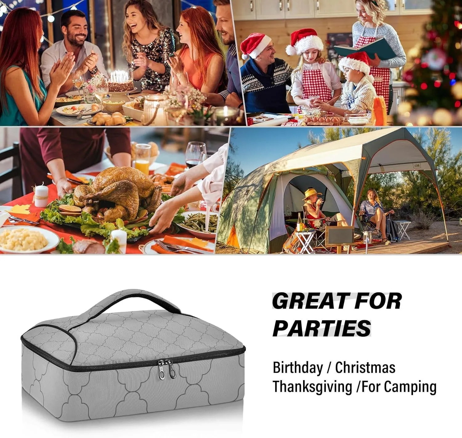 Casserole Carriers for Hot or Cold Food Reusable Casserole Dish Carrier Insulated Thermal Large Capacity Durable Perfect for Party Camping Family Gatherings Yellow Fish