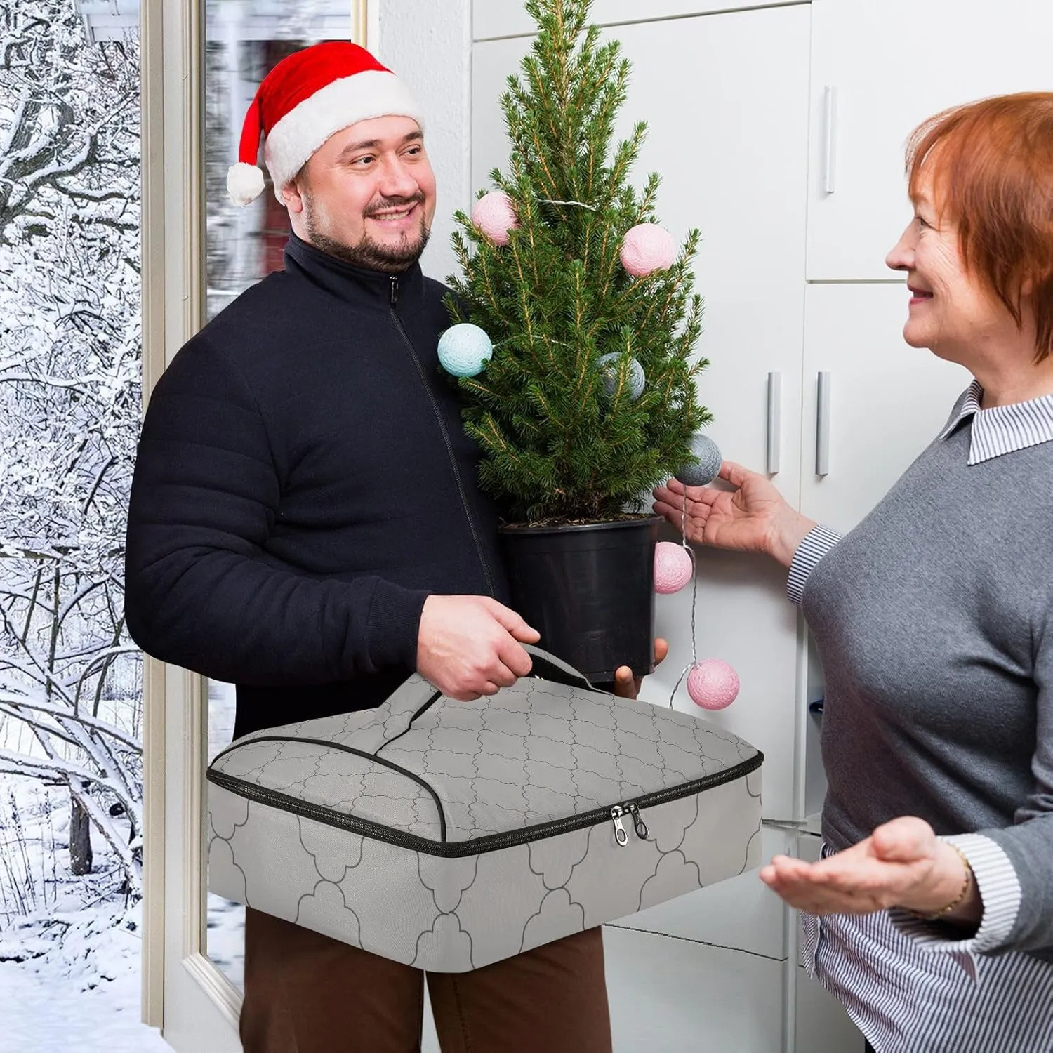 Casserole Carriers for Hot or Cold Food Reusable Casserole Dish Carrier Insulated Thermal Large Capacity Durable Perfect for Party Camping Family Gatherings Yellow Fish
