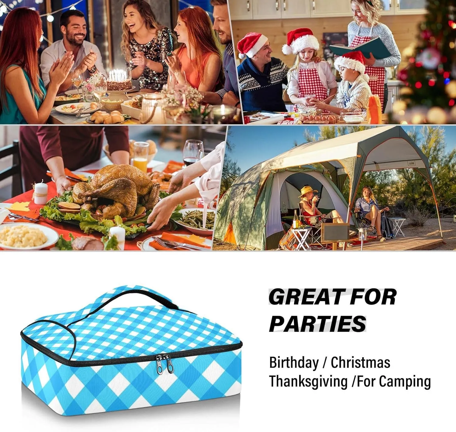 Casserole Carriers for Hot or Cold Food Reusable Casserole Dish Carrier Insulated Thermal Large Capacity Durable Perfect for Party Camping Family Gatherings Yellow Fish