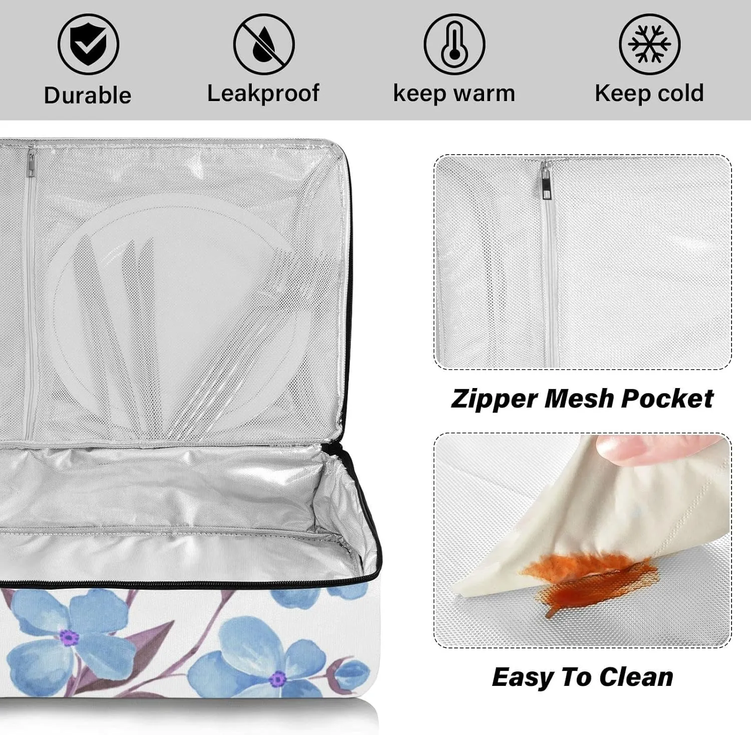 Casserole Carriers for Hot or Cold Food Reusable Casserole Dish Carrier Insulated Thermal Large Capacity Durable Perfect for Party Camping Family Gatherings Yellow Fish