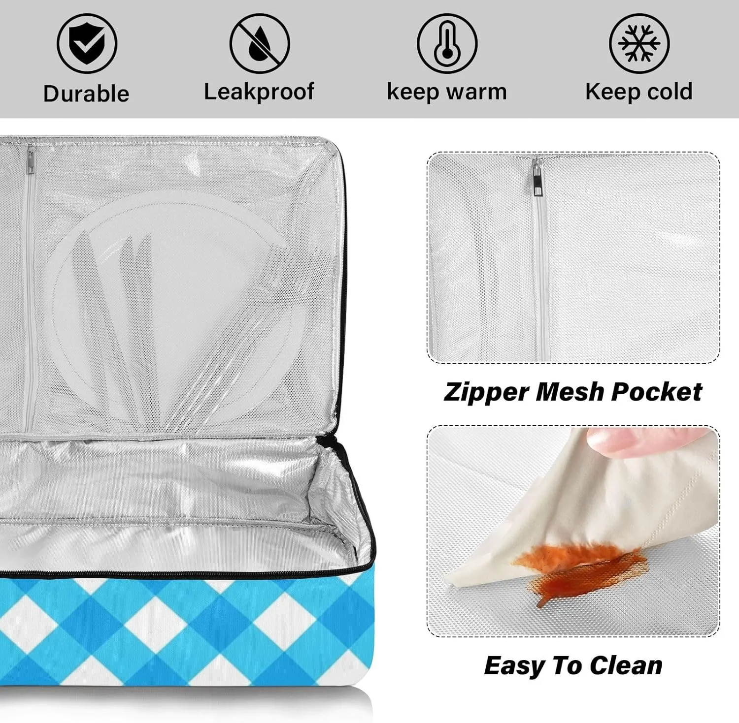 Casserole Carriers for Hot or Cold Food Reusable Casserole Dish Carrier Insulated Thermal Large Capacity Durable Perfect for Party Camping Family Gatherings Yellow Fish