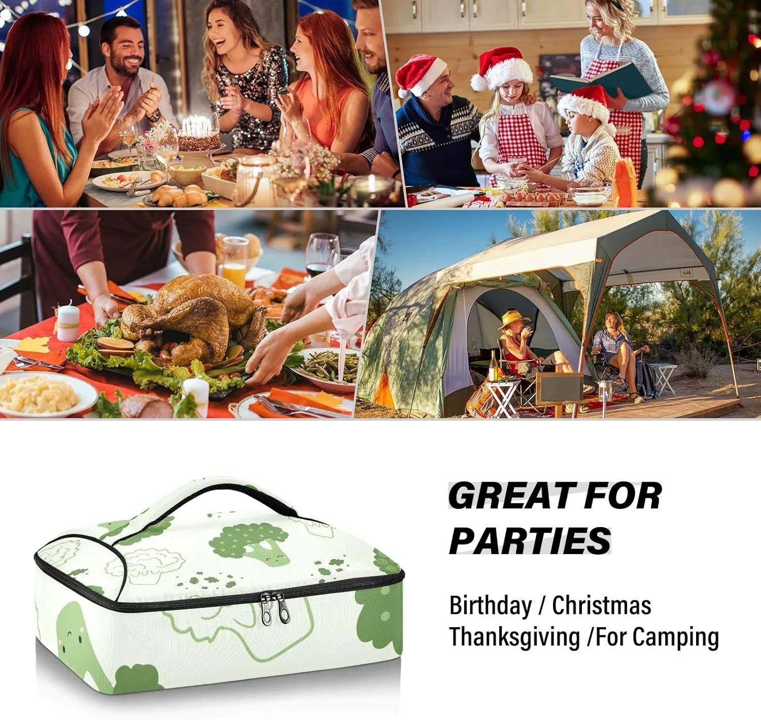 Casserole Carriers for Hot or Cold Food Reusable Casserole Dish Carrier Insulated Thermal Large Capacity Durable Perfect for Party Camping Family Gatherings Yellow Fish