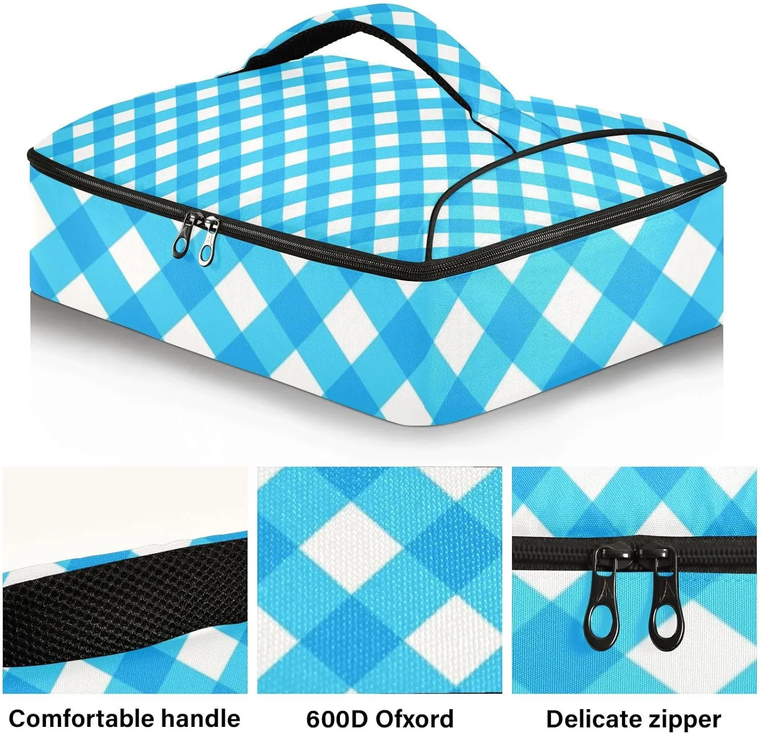Casserole Carriers for Hot or Cold Food Reusable Casserole Dish Carrier Insulated Thermal Large Capacity Durable Perfect for Party Camping Family Gatherings Yellow Fish
