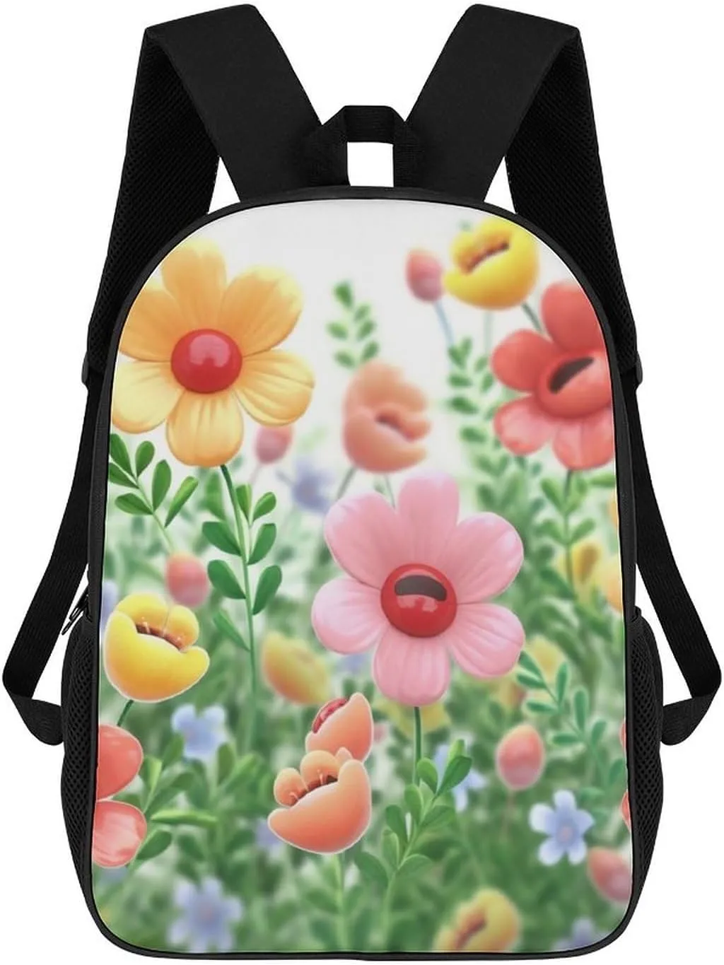 Casual Backpack for Men Women Waterproof Lightweight Daypack Travel Laptop Bag Happy Flower