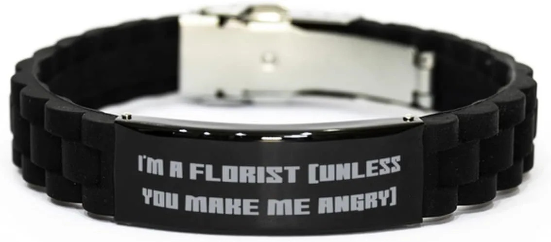 Cheap Florist Gifts, I'm a Florist (Unless You Make me Angry), Brilliant Birthday Black Glidelock Clasp Bracelet from Friends, Flower Arrangements, Bouquets, Gift Baskets, Plants, Flower delivery