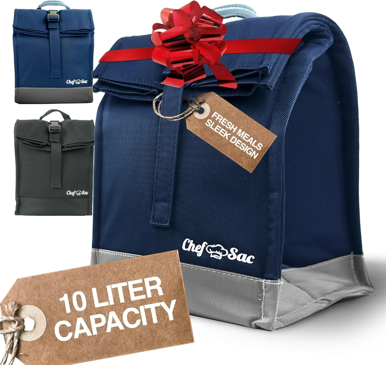Chef Sac Insulated Lunch Bag for Men - Blue, Reusable, Water Resistant, Durable, Lightweight, Adjustable Shoulder Strap, Keeps Food Fresh