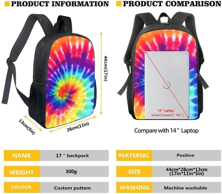 Chinoiserie Lion Dancing School Bag Set for Teens, 3 Piece Chinese Mythical Animal Large Capacity Backpack Set, White Daypack with Lunch Bag and Pencil Case for Teens