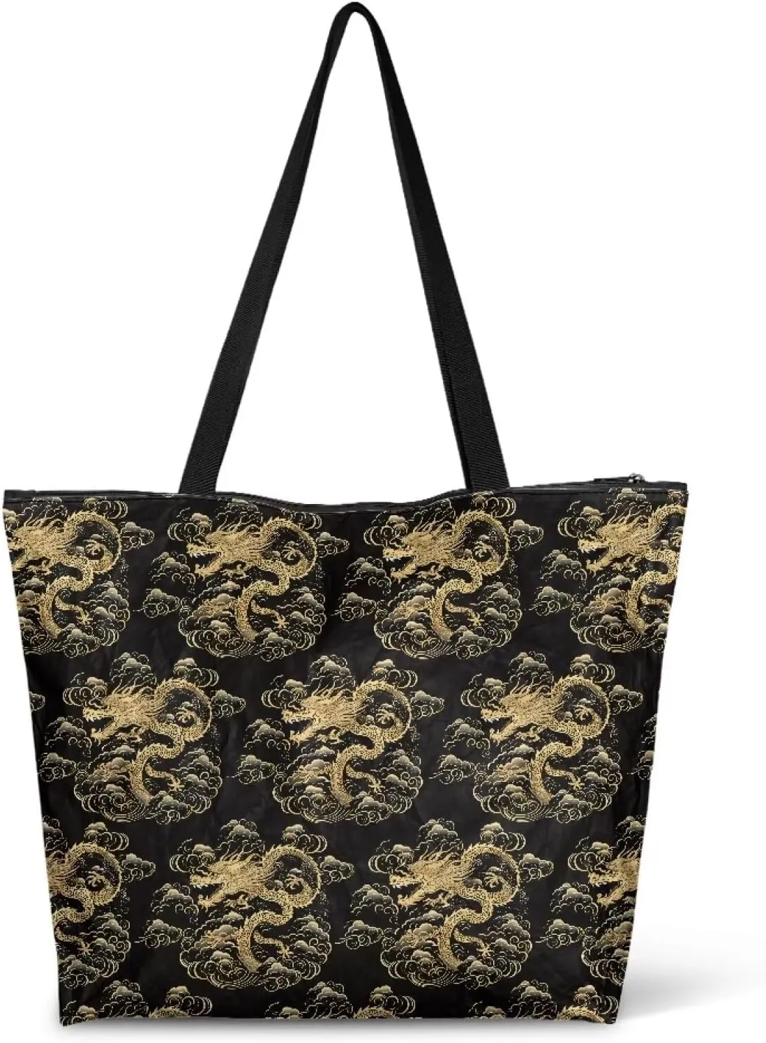 Christmas Pinecone Foldable Tote Bags, Adorable Dog Animal Handbag, Retro Flower Field Reusable Paper Commute Bag