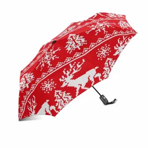 Christmas Reindeer patterns automatic umbrella foldable with totes
