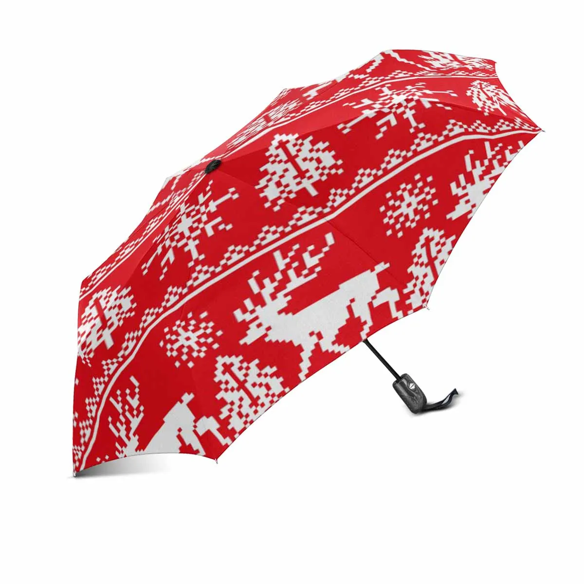 Christmas Reindeer patterns automatic umbrella foldable with totes