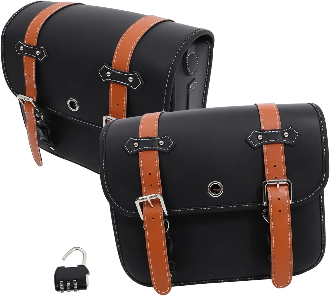 Ciieeo Motorcycle Panniers Front Fork Bag Saddlebags Mounting Straps Waterproof Storage for Universal Fit