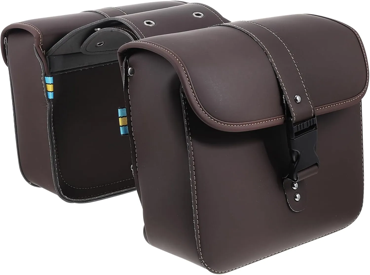 Ciieeo Pair Leather Motorcycle Saddlebags Storage Bag Side Pockets for Tools Accessories