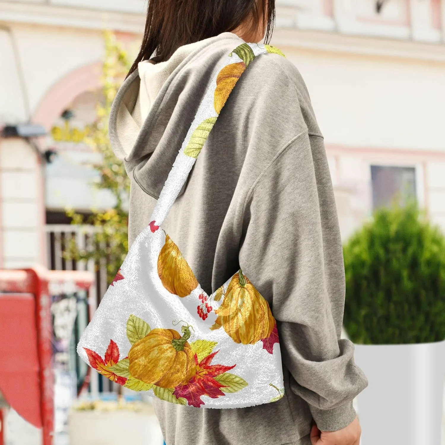 Classic Vintage Flower on Shoulder Bag, Shoulder Hand Bag, Book Totes for Women