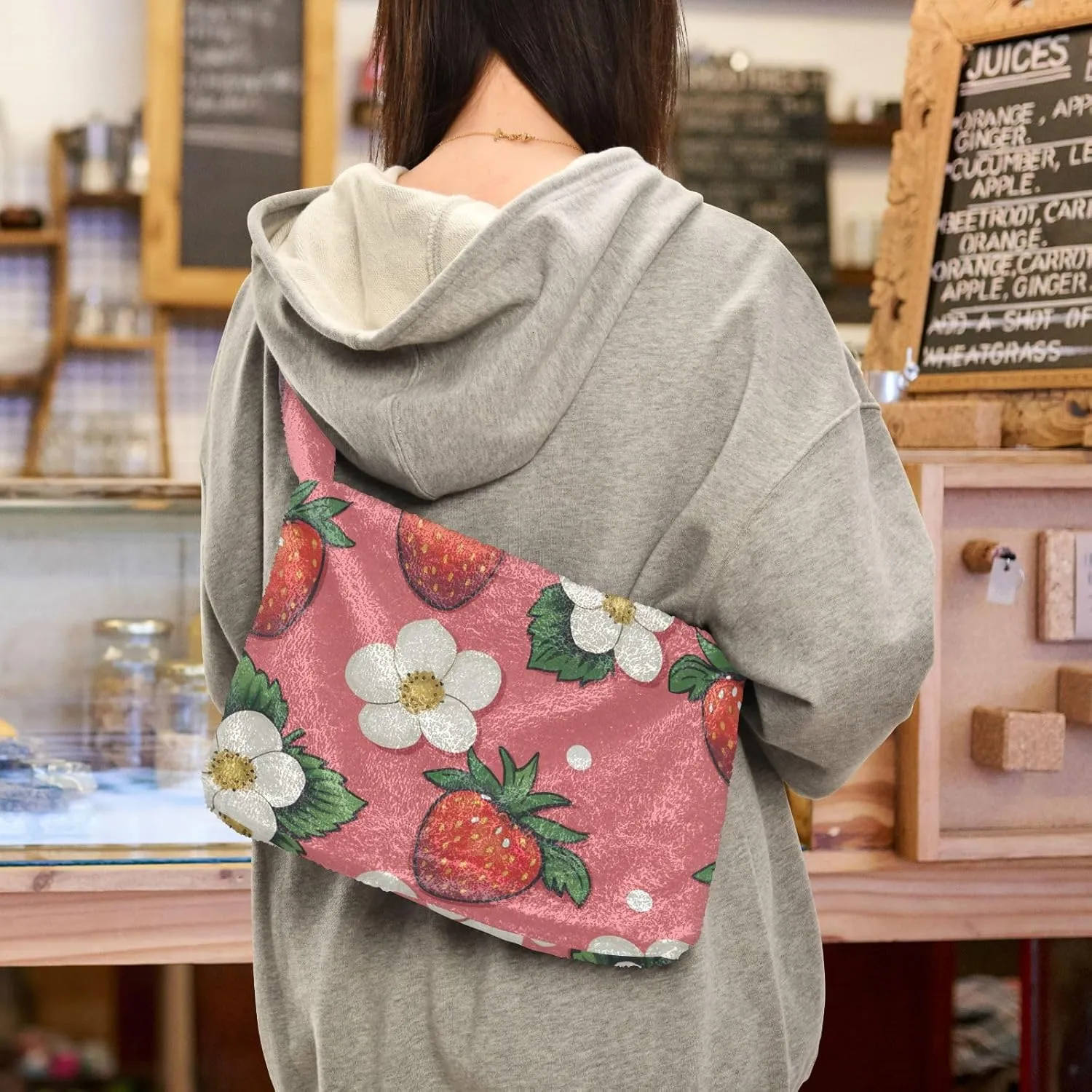 Classic Vintage Flower on Shoulder Bag, Shoulder Hand Bag, Book Totes for Women