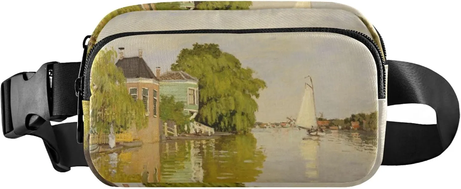 Claude Monet Houses Achterzaan Fanny Packs for Women Festival Hip Pouch Belt Bag Waterproof Crossbody Waist Pack