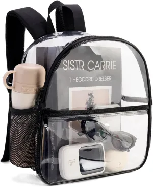 Clear Backpack Stadium Approved 12x6x12,Clear Bag for Stadium events Made of Waterproof PVC Plastic and Reinforced Shoulder Straps, it is Suitable for Sporting events, Schools, Concerts