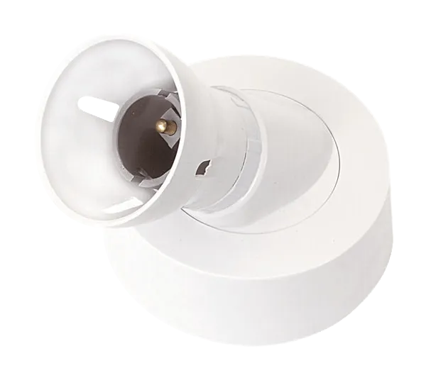 Click BC T2 Loop-In Angled Batten Lamp holder H.O. Straight Skirt Polar White