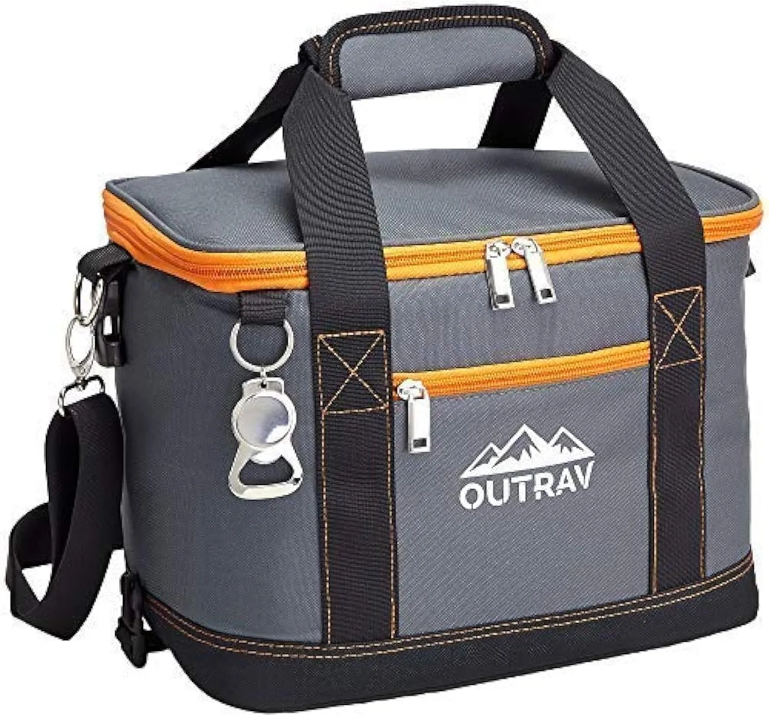 Collapsible Insulated Cooler Bag – 6L Thermal Lunch Bag with Bottle Opener, 16 Can Capacity – Perfect For Camping, Picnics and Travel - Handles and Removable Shoulder Strap - By Outrav