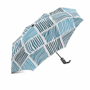 Colored Abstract geometric pattern automatic umbrella foldable with totes