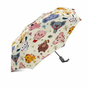 colorful Animal play music pattern automatic umbrella foldable with totes