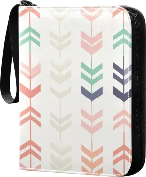 Colorful Arrow Pattern 4 Pockets Card Binder for 400 Standard Trading Cards,Waterproof Card Holder Album for TCG, CCG, MTG, Gifts For Boys and Girls