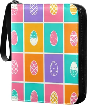 Colorful Eggs 4 Pockets Card Binder for 400 Standard Trading Cards,Waterproof Card Holder Album for TCG, CCG, MTG, Gifts For Boys and Girls